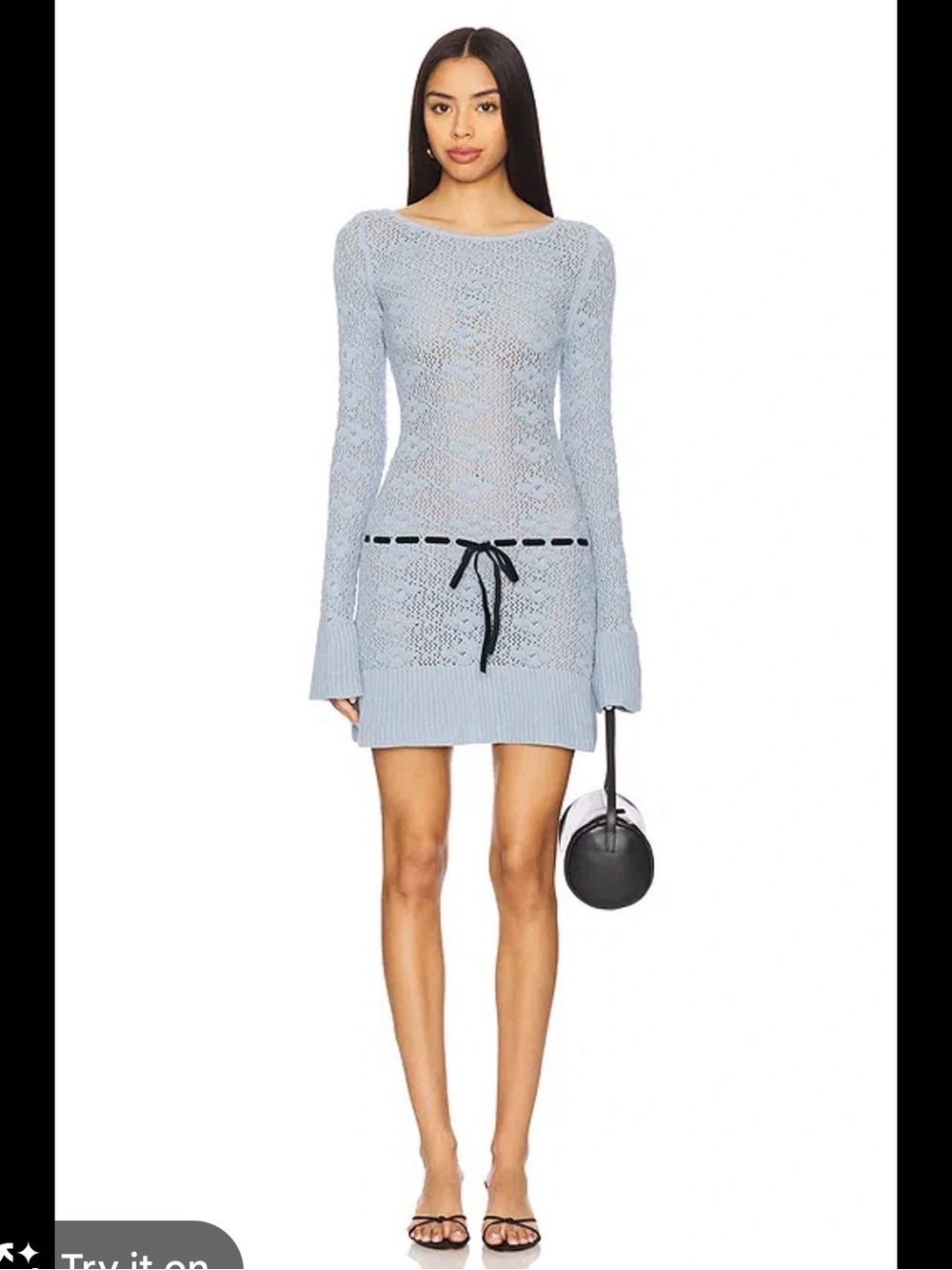 Vivienne Long Sleeve Mini Dress - Light Blue